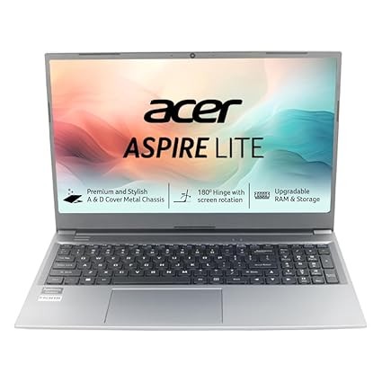 acer Aspire Lite, AMD Ryzen 3-5300U, 8 GB RAM, 512 GB SSD, Full HD 15.6"/39.62 cm, Windows 11 Home, Steel Gray, 1.5 + Kaspersky Standard 1 Device 1 Year (Physical Pack)