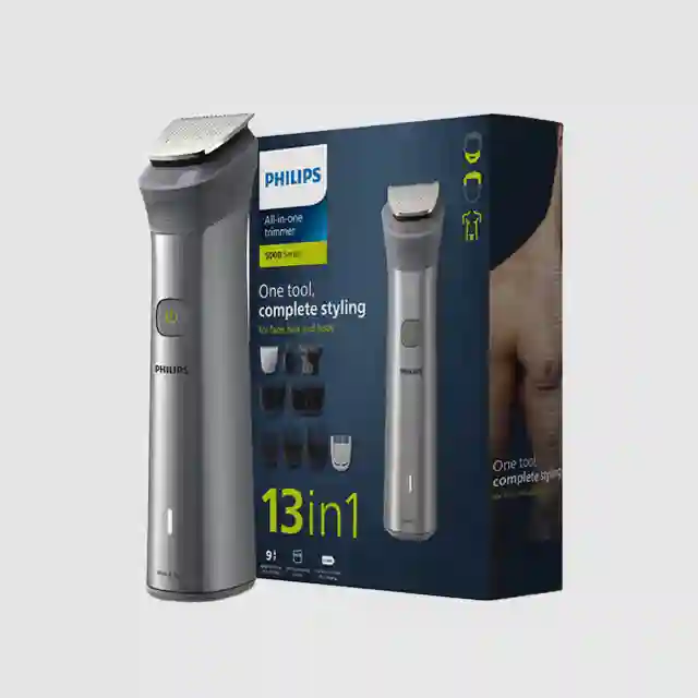 Philips India's No.1 Men's Trimmer | Skin Safe Grooming I 13-in-1 Essential Body Kit - Body, Face & Private Parts I 3 Year Warranty