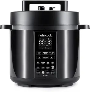 Nutricook Stainless Steel Smart Pot 2 (6 QT | 5.7 Liter), 1000W, 9 In 1 Instant Programmable Electric Pressure Cooker, Slow Cooker, Rice Cooker, Steamer, Saute Pot, Warm Food, Smart Lid
